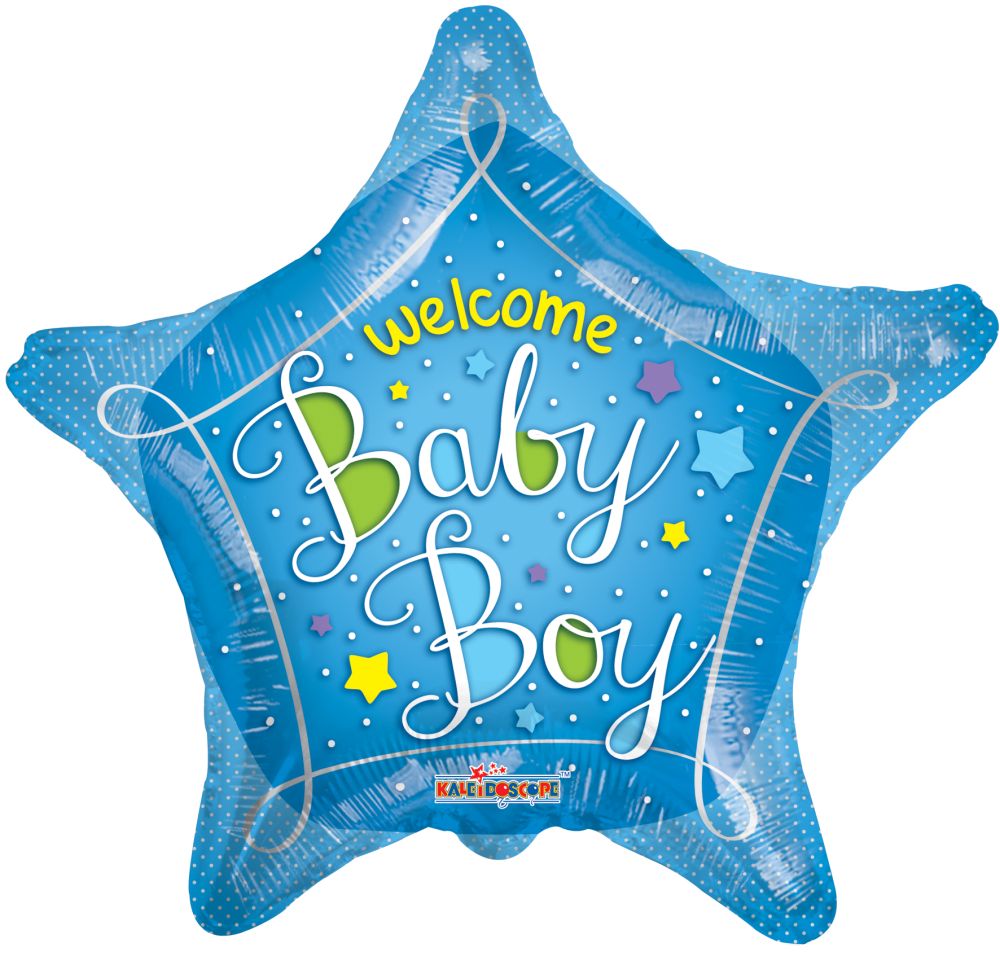 18" Welcome Baby Blue Star Balloon