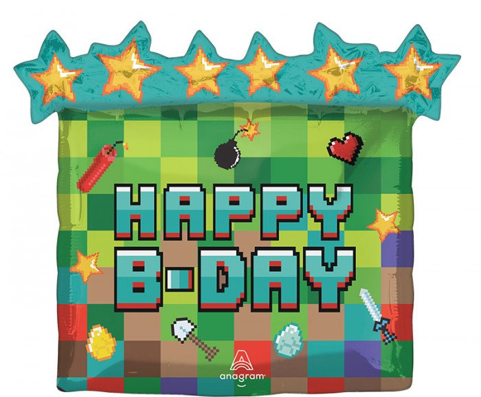 Supershape Happy Birthday Pixel Party