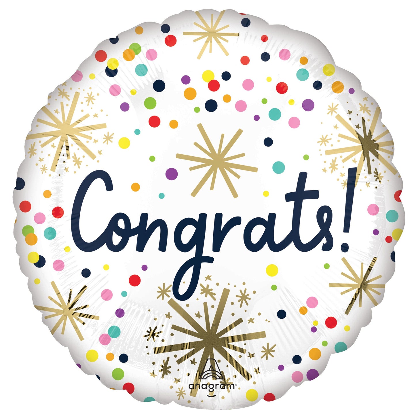 18" Confetti Sprinkle Congrats Graduation Balloon
