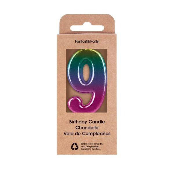 Metallic Ombre Number Birthday Candle