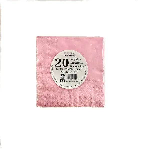 20 Pack 2-Ply Beverage Napkins – Pastel Pink