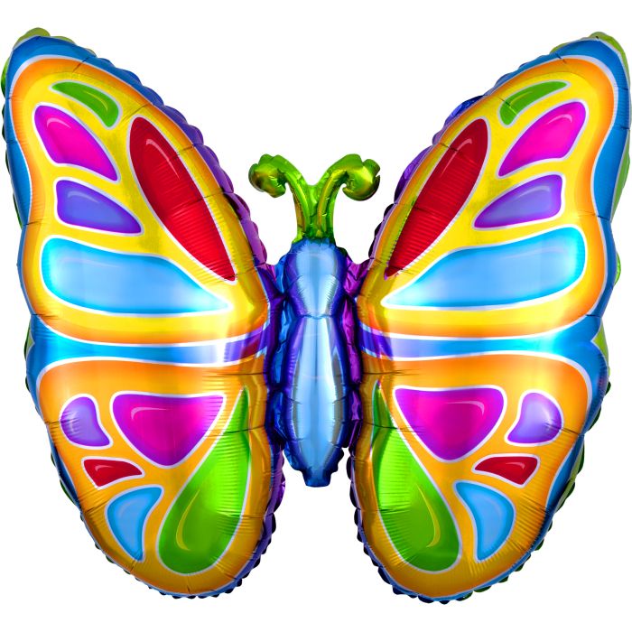 Bright Butterfly helium filled foil balloon