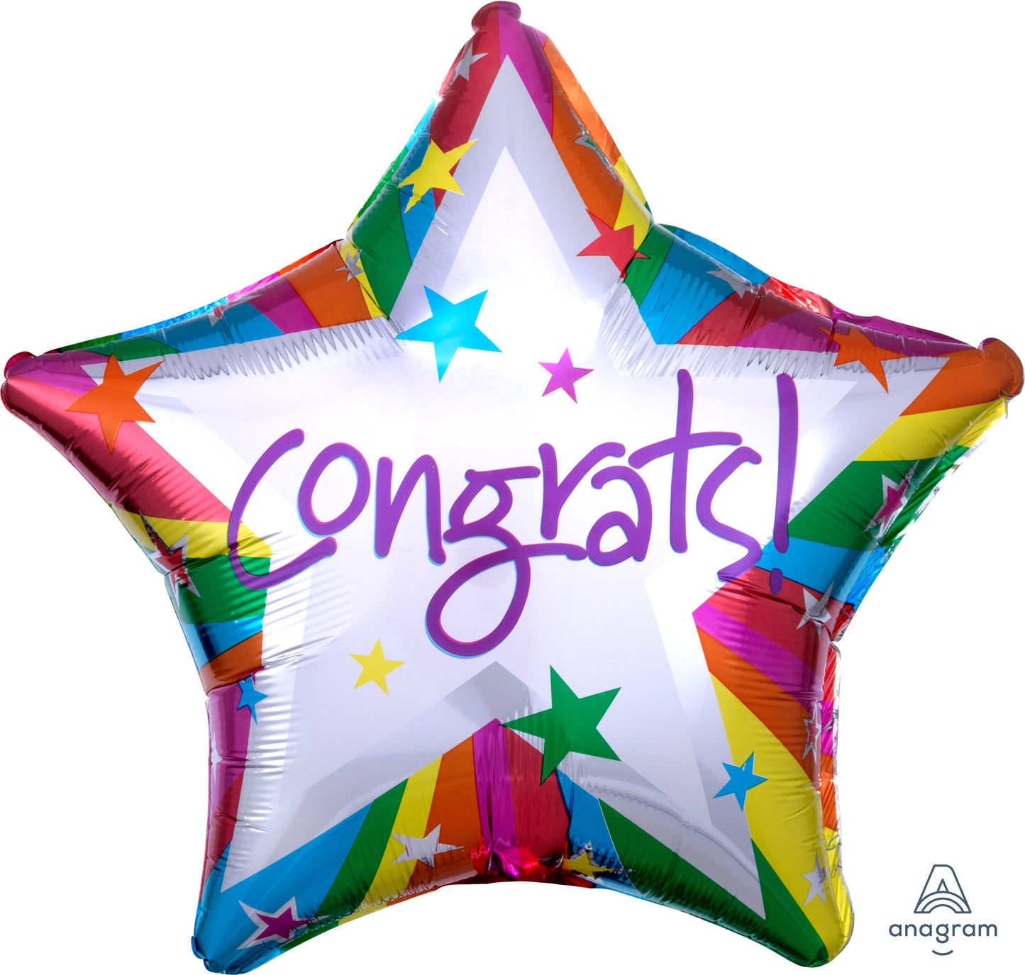 18" Rainbow Star Congrats Graduation Balloon