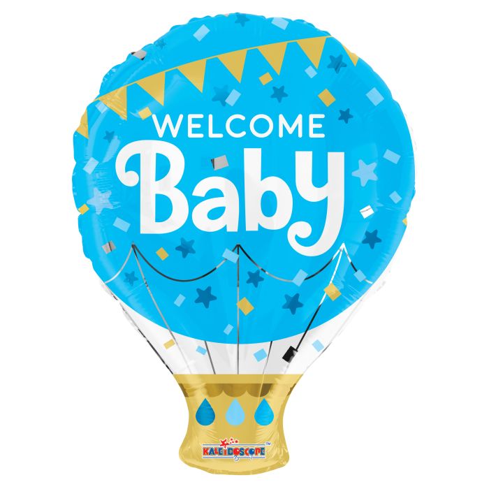 18″ Welcome Baby Blue Shape Foil Balloon – Helium Filled