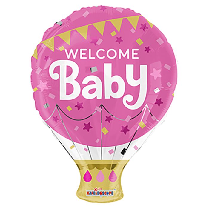18″ Welcome Baby Pink Shape Foil Balloon – Helium Filled
