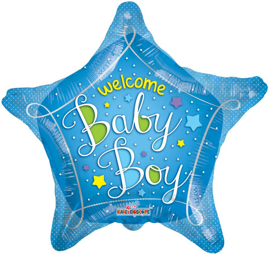 18" Welcome Baby Blue Star Balloon