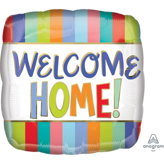 Welcome Home Stripes helium filled foil balloon