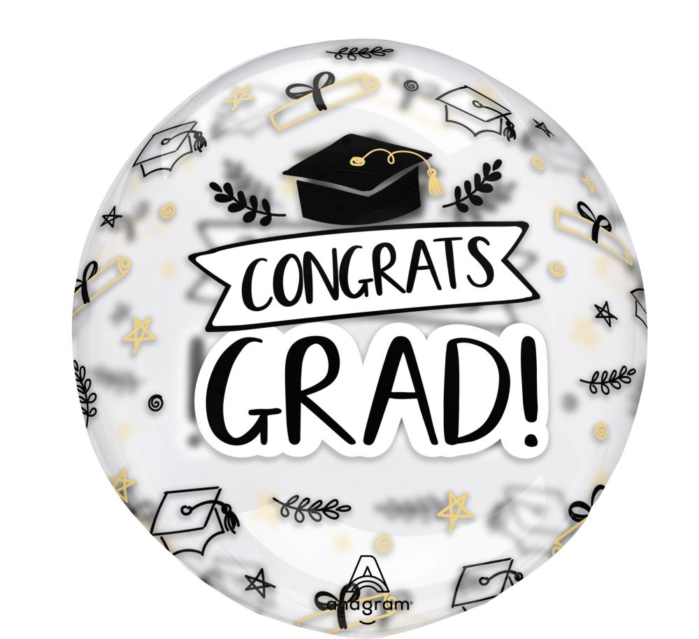 18" Clearz Sketched Graduation Balloon