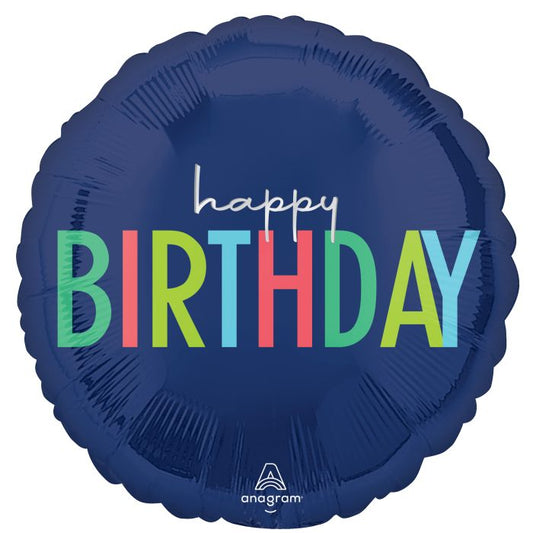 Modern Birthday helium filled foil balloon