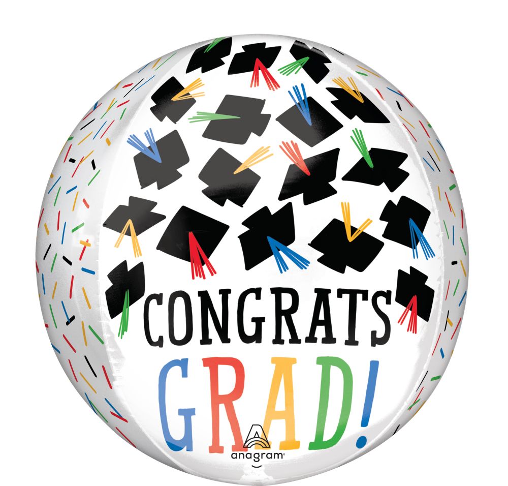 Orbz Hats Off Congrats Grad Balloon