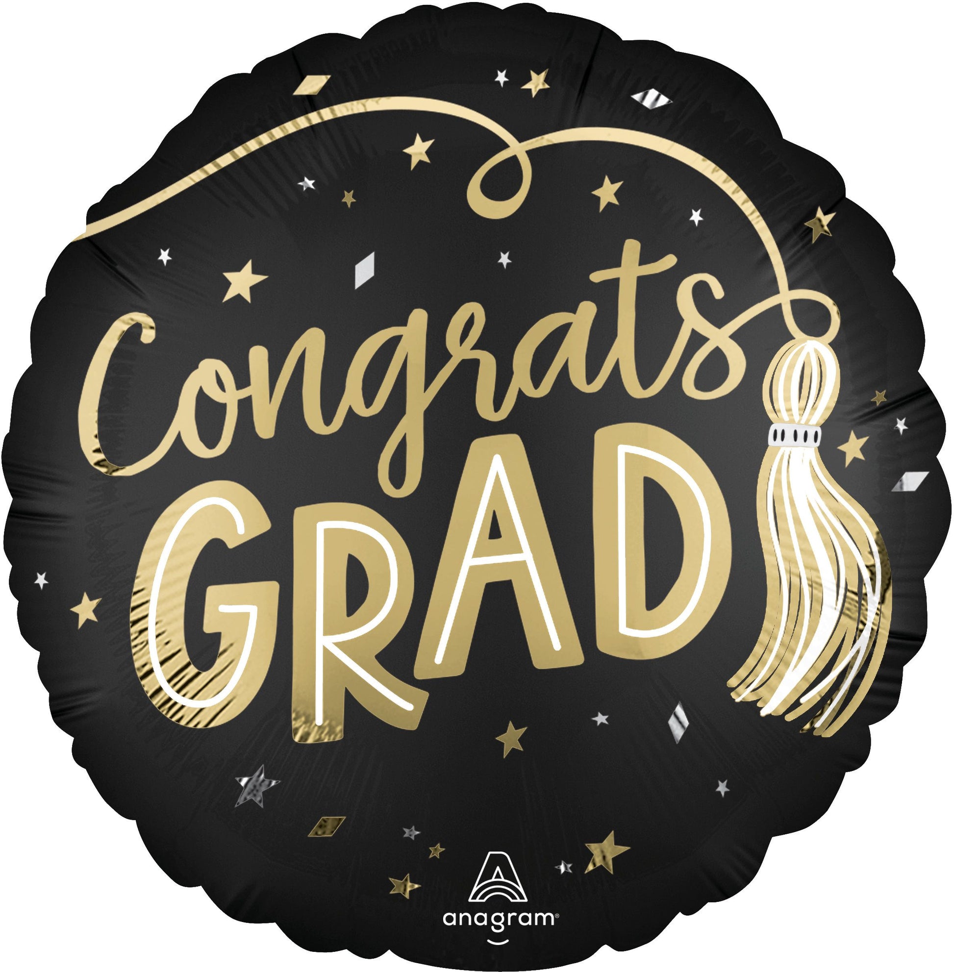 18" Satin Twirling Tassels Congrats Grad Balloon
