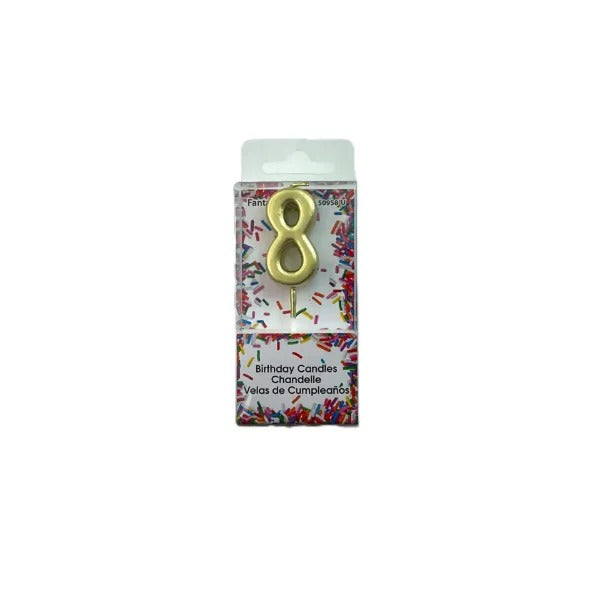 Gold Number Birthday Candle