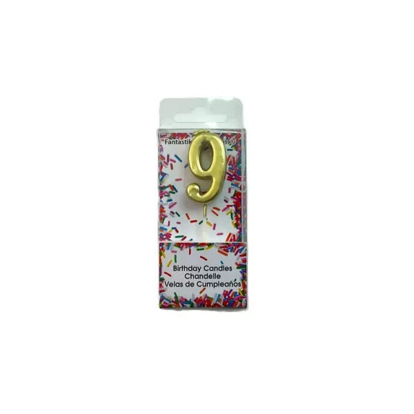 Gold Number Birthday Candle