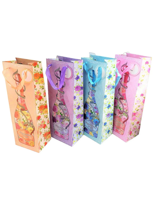 Glossy Printed Wine Bag – Assorted