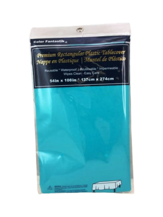 54 x 108 inch Vinyl Tablecloth – Caribbean Blue