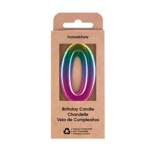 Metallic Ombre Number Birthday Candle