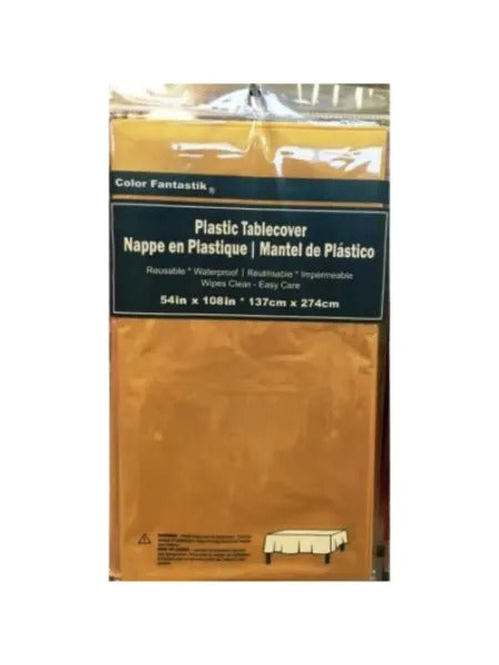54 x 108 inch Vinyl Tablecover – Gold