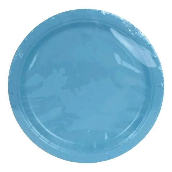 8 Pack 9 inch Paper Plates – Baby Blue