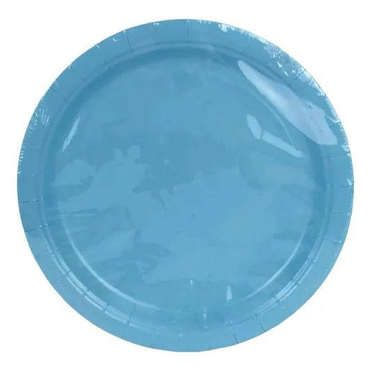 8 Pack 9 inch Paper Plates – Baby Blue
