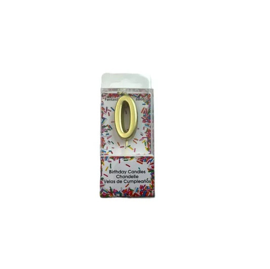 Gold Number Birthday Candle