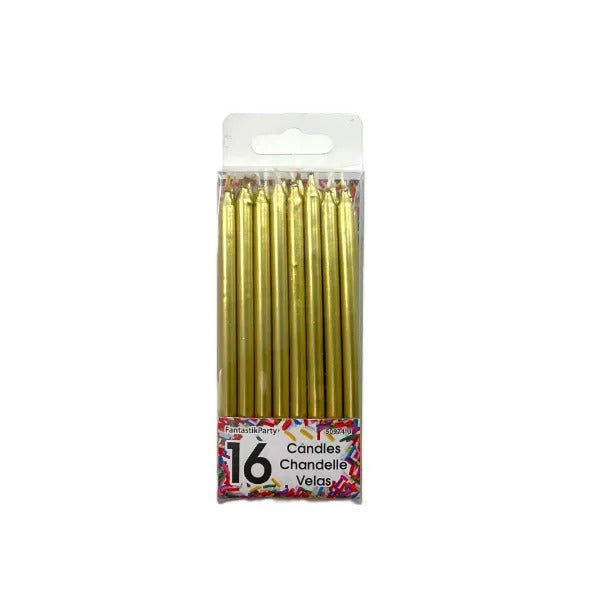 16 Piece Gold Birthday Candles