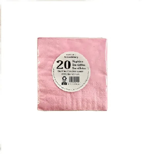 20 Pack 2-Ply Beverage Napkins – Pastel Pink