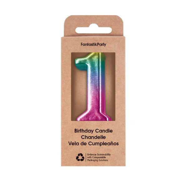 Metallic Ombre Number Birthday Candle