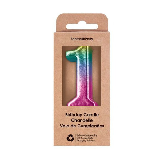 Metallic Ombre Number Birthday Candle