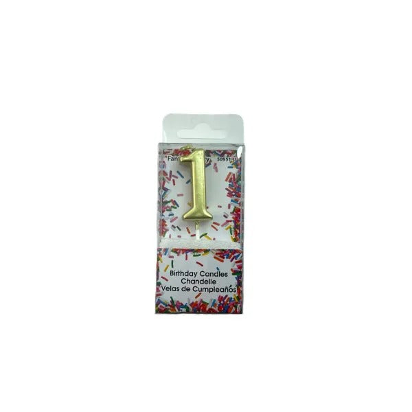 Gold Number Birthday Candle