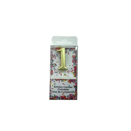 Gold Number Birthday Candle