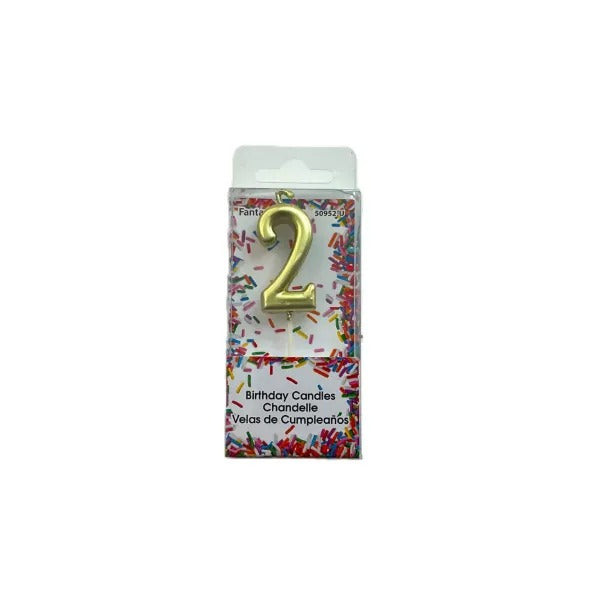 Gold Number Birthday Candle