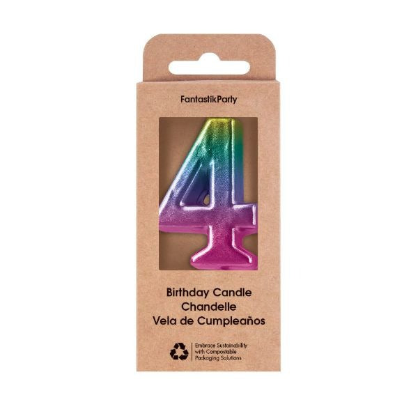 Metallic Ombre Number Birthday Candle
