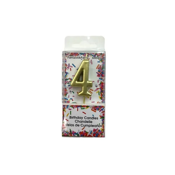 Gold Number Birthday Candle