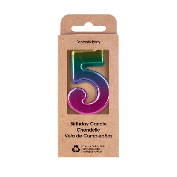 Metallic Ombre Number Birthday Candle