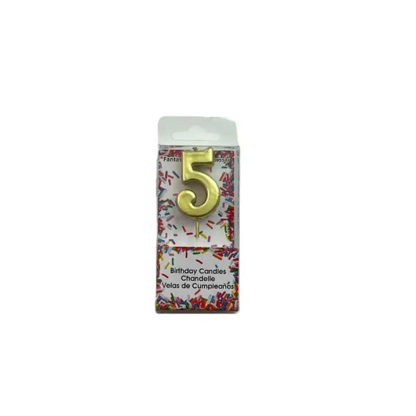 Gold Number Birthday Candle