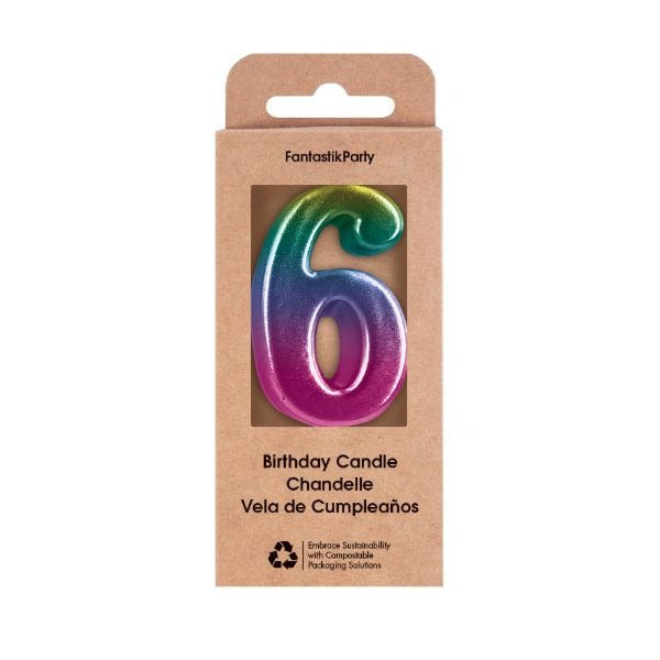 Metallic Ombre Number Birthday Candle