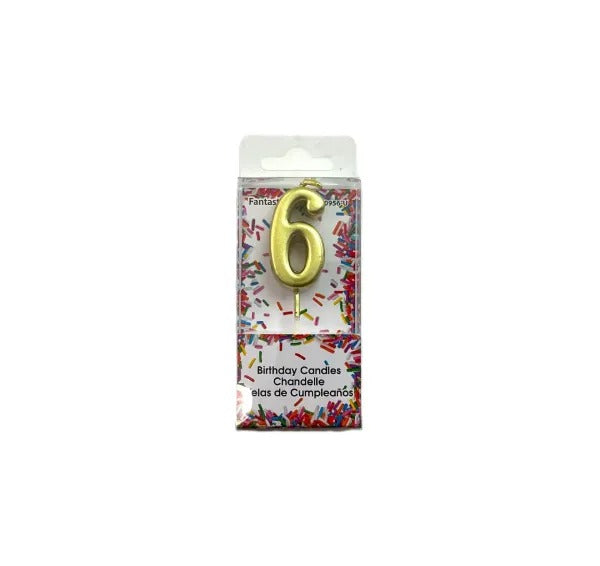 Gold Number Birthday Candle