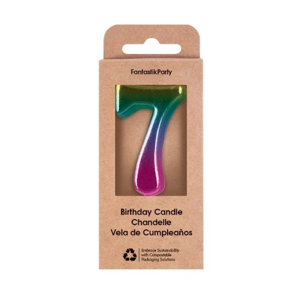 Metallic Ombre Number Birthday Candle