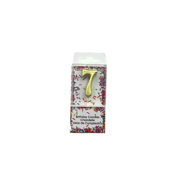Gold Number Birthday Candle
