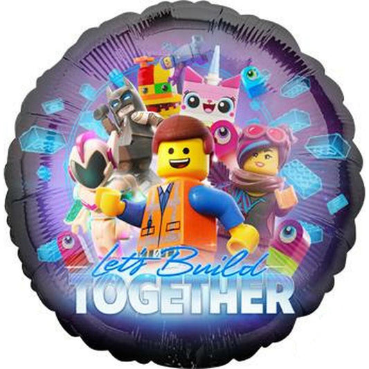 purple LEGO Movie 2 design with Emmet, Lucy, Batman and Unikitty
