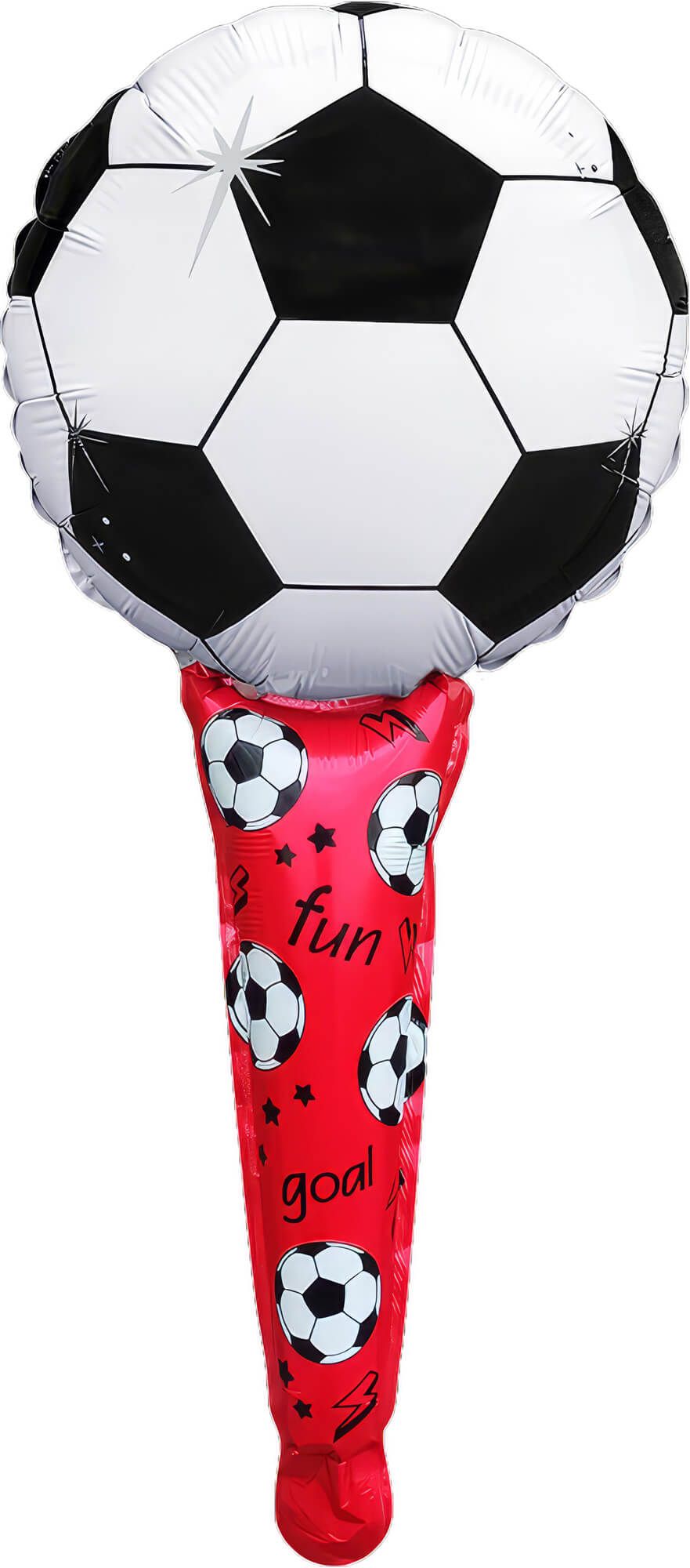 22" Soccer Ball Red Cheering Stick Balloon