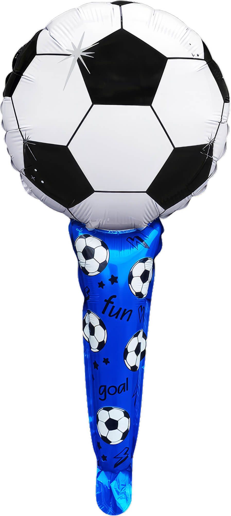 22" Soccer Ball Blue Cheering Stick Balloon