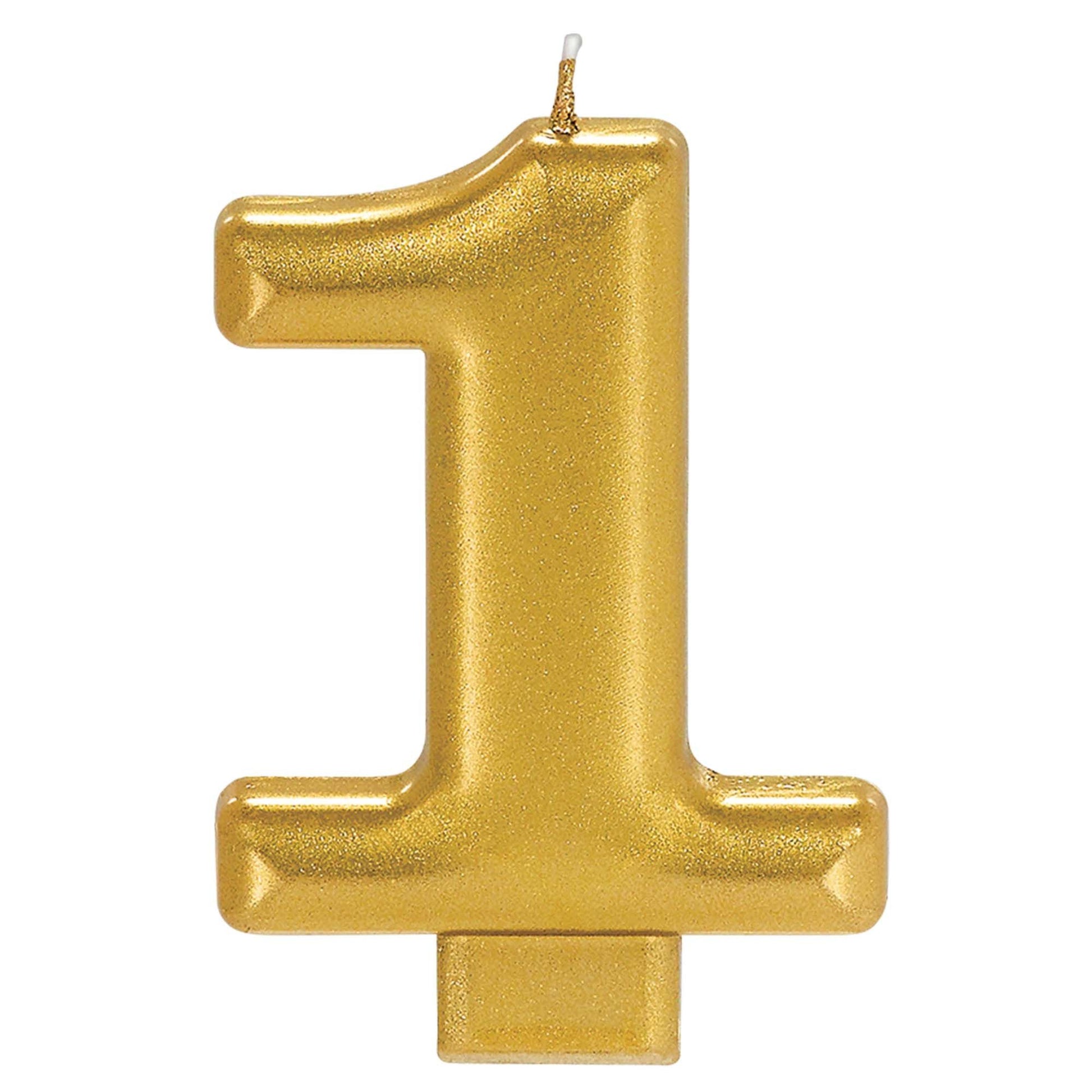 Numeral #1 Metallic Candle - Gold springbank-balloons