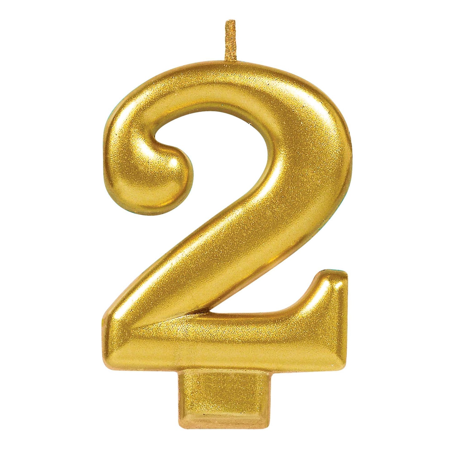 Numeral #2 Metallic Candle - Gold springbank-balloons