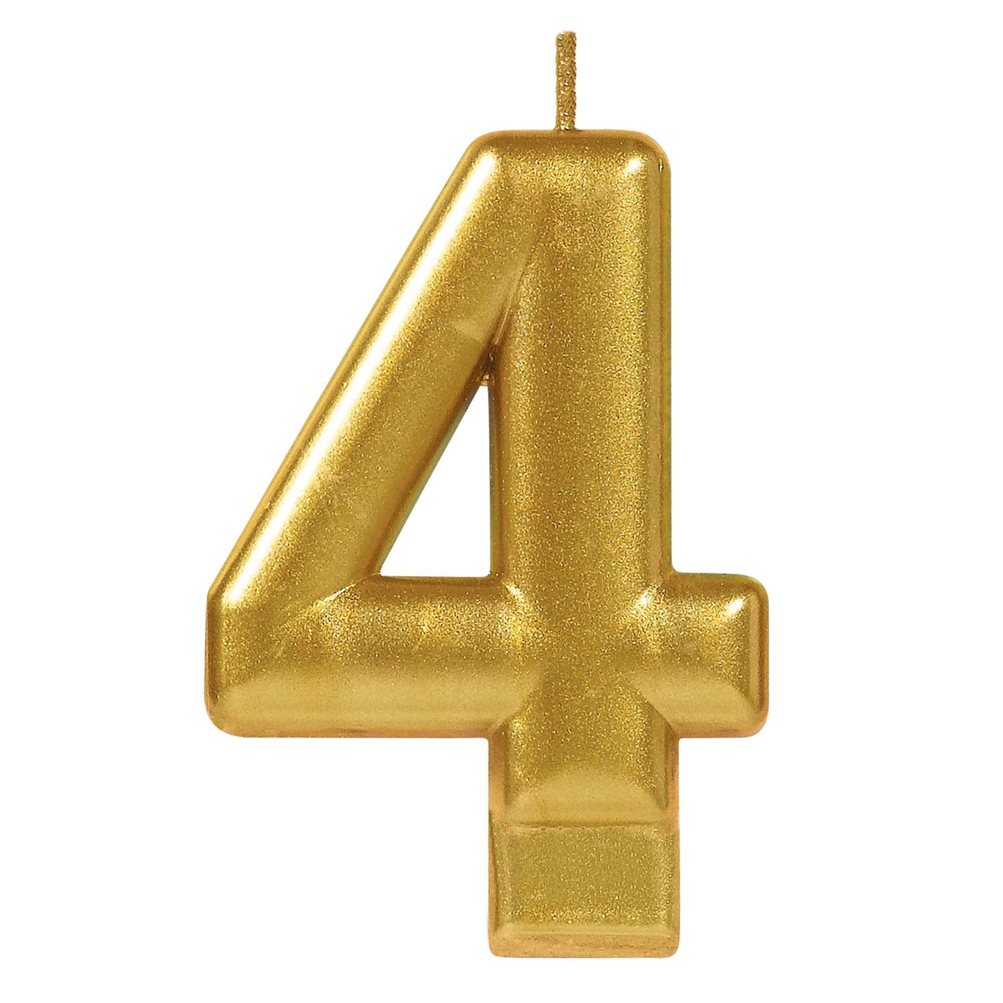 Numeral #4 Metallic Candle - Gold springbank-balloons