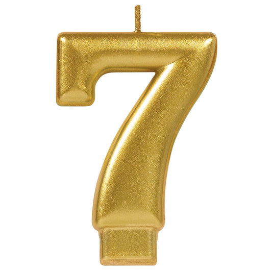 Numeral #7 Metallic Candle - Gold springbank-balloons