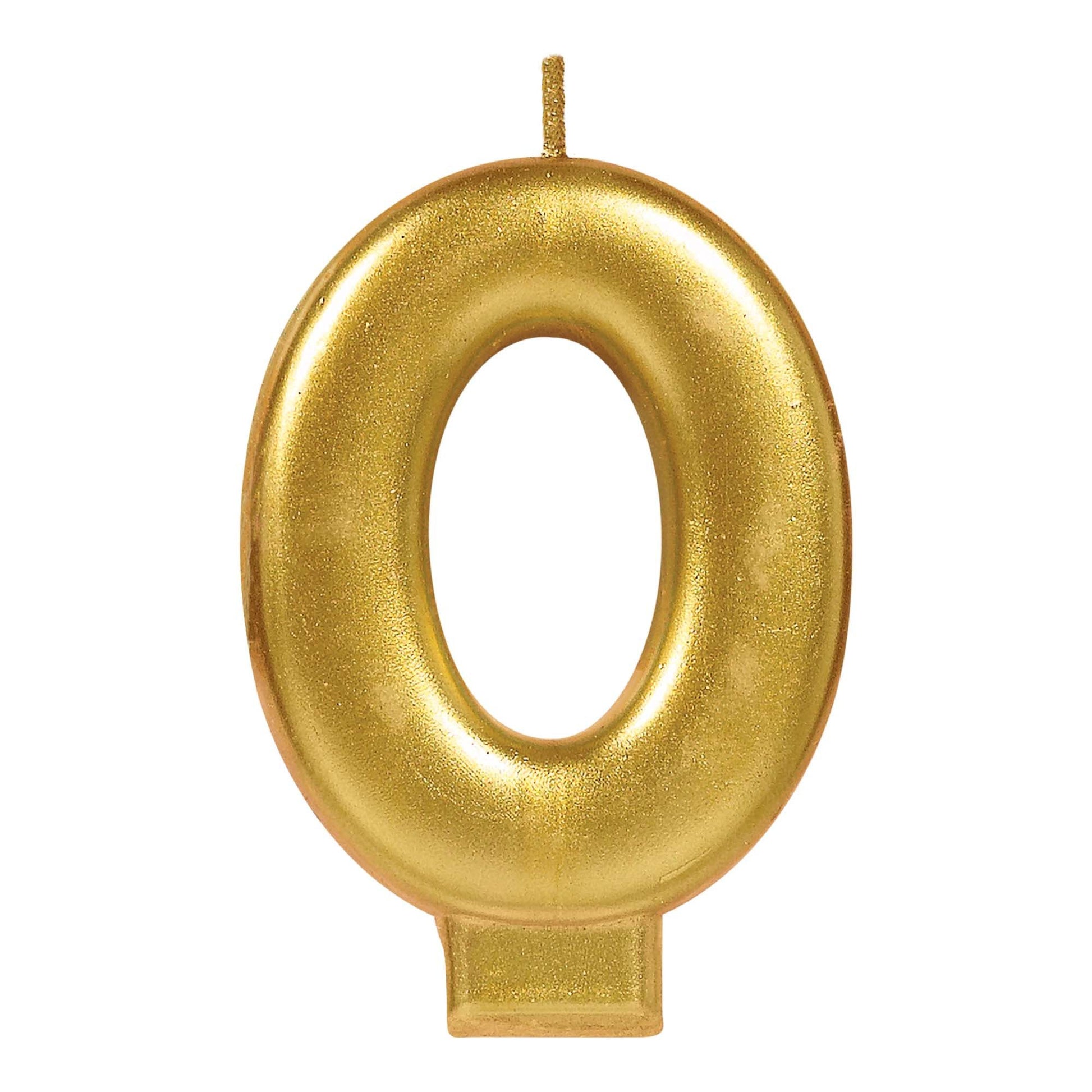 Numeral #0 Metallic Candle - Gold springbank-balloons