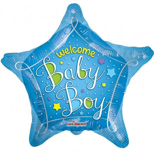 18" WELCOME BABY BLUE STAR springbank-balloons