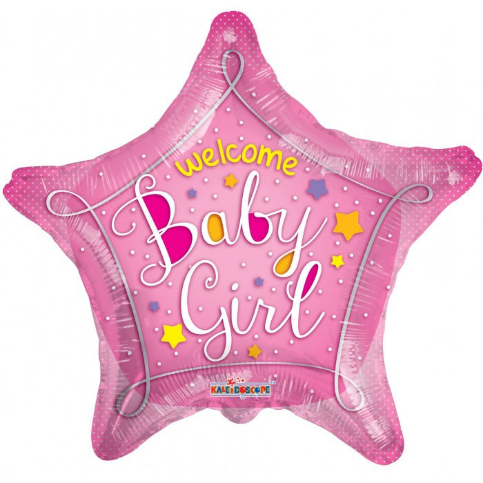 18" WELCOME BABY PINK STAR springbank-balloons