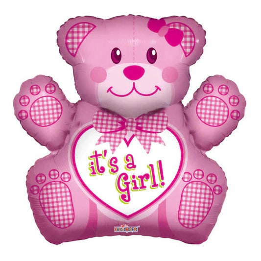 28" BABY GIRL BEAR SHAPE springbank-balloons